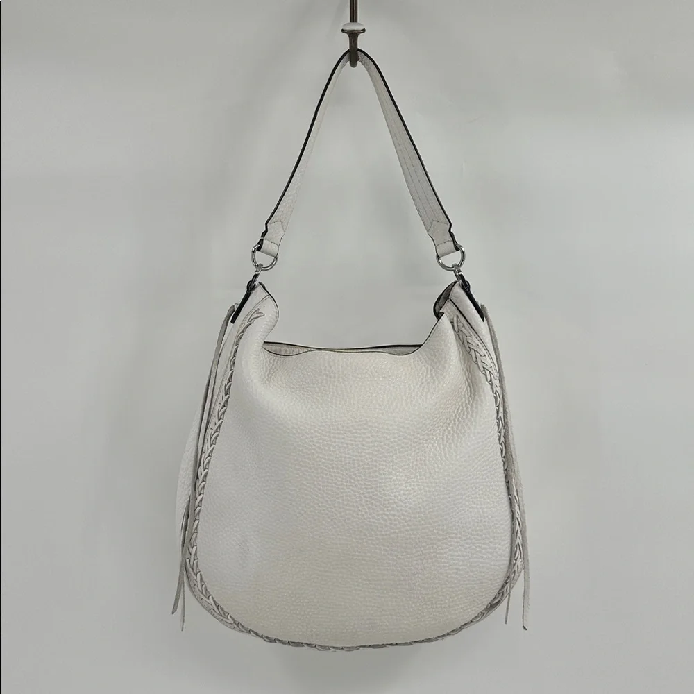 Rebecca Minkoff White Textured Leather Shoulder Hobo Bag